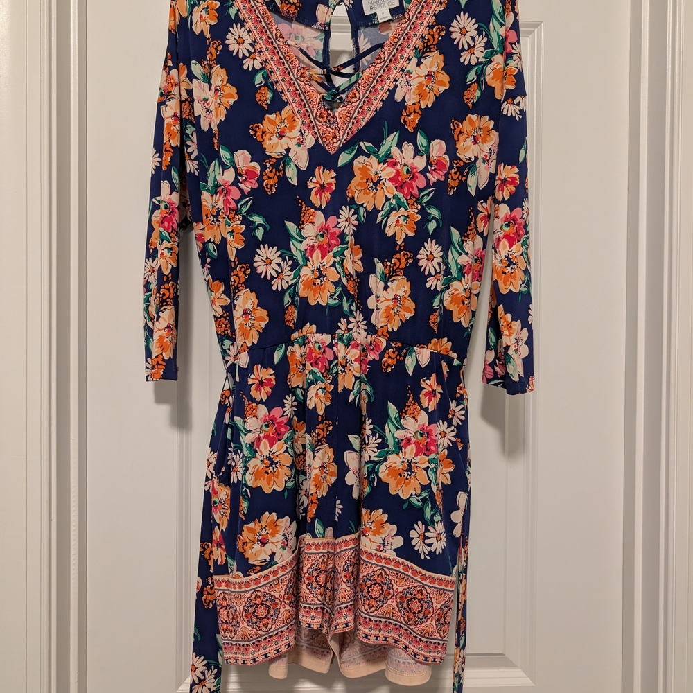 Floral Long Sleeve Shorts Romper